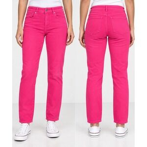 EST. 1946 Denim Jeans Women 12P High Rise Straight Hot Pink Stretch Petite